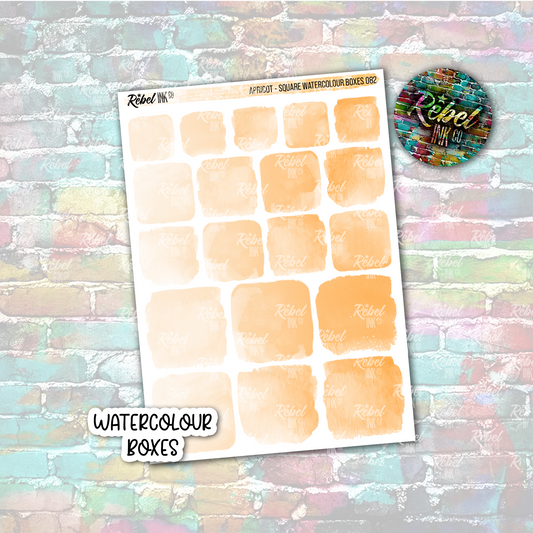 Apricot - Watercolour Square Boxes