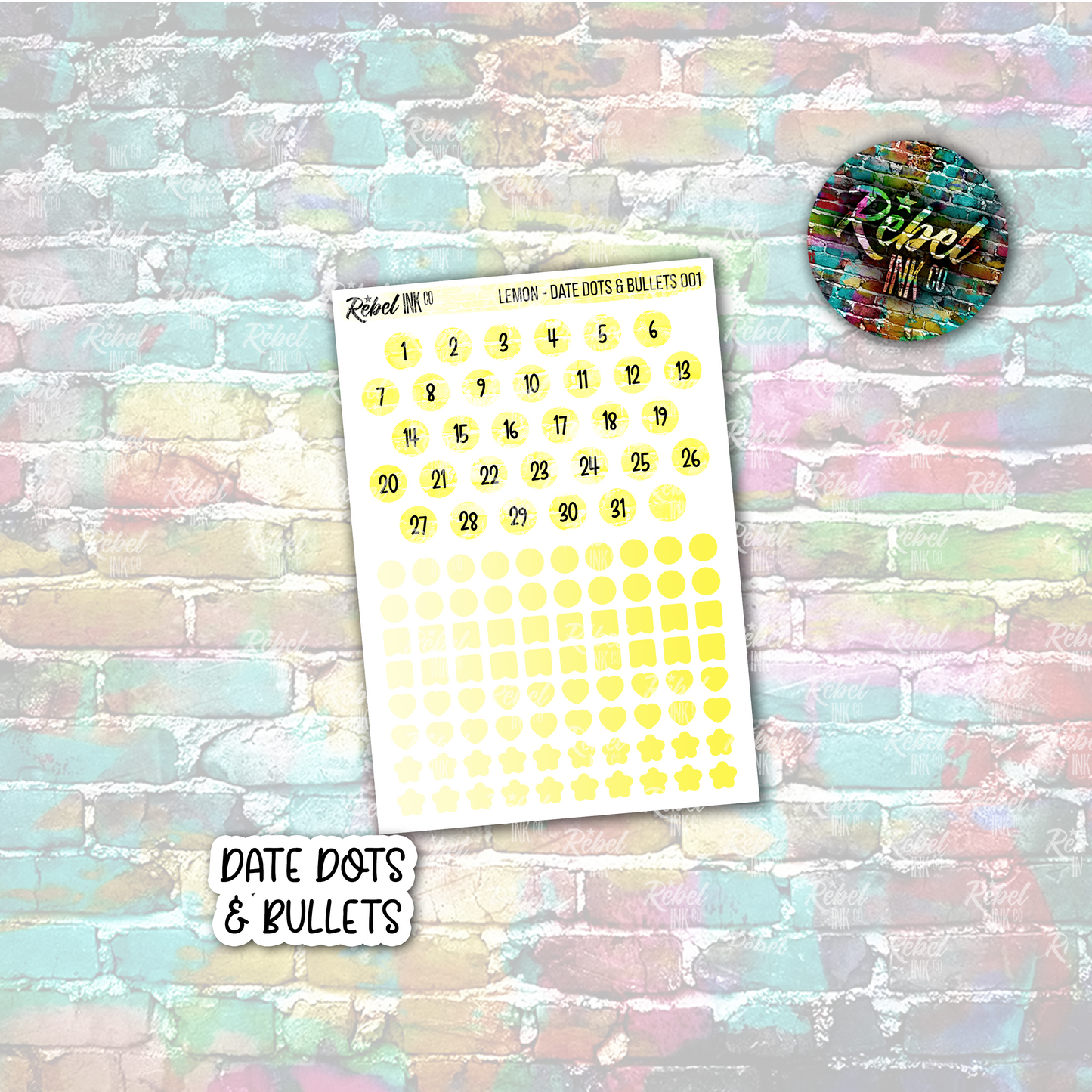 Lemon - Date Dots & Bullets