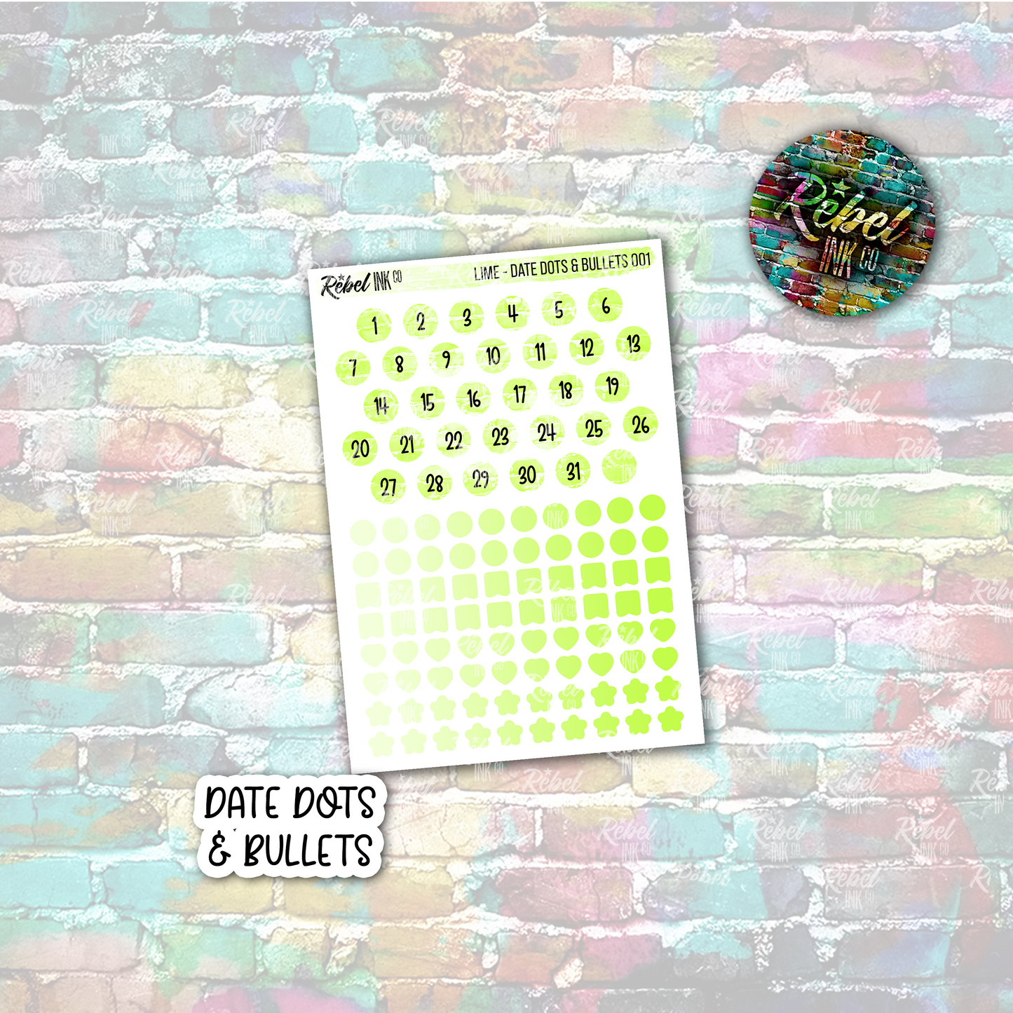 Lime - Date Dots & Bullets
