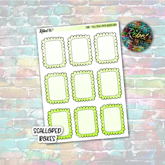 Lime - Scalloped Full Boxes