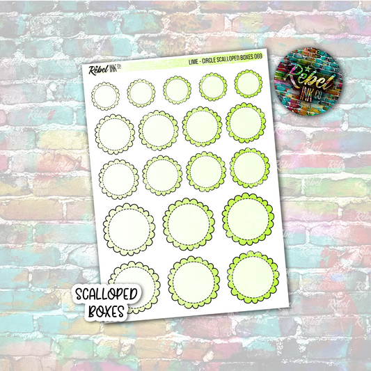 Lime - Scalloped Circle Boxes