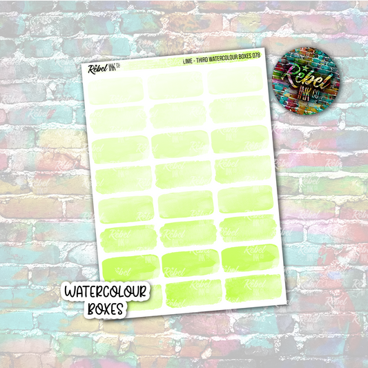 Lime - Watercolour Third Boxes