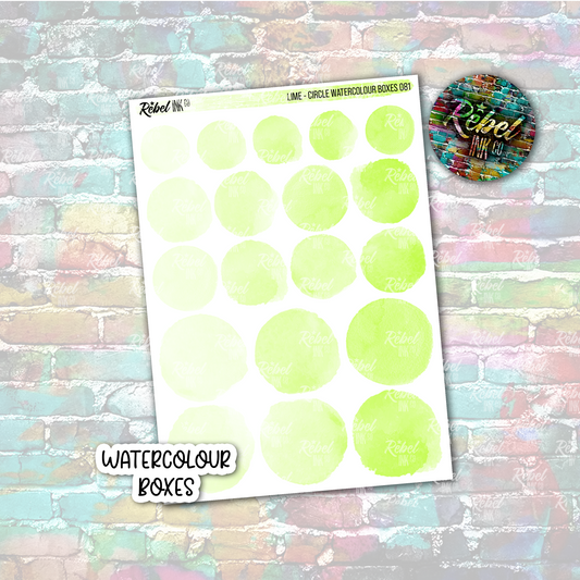 Lime - Watercolour Circle Boxes