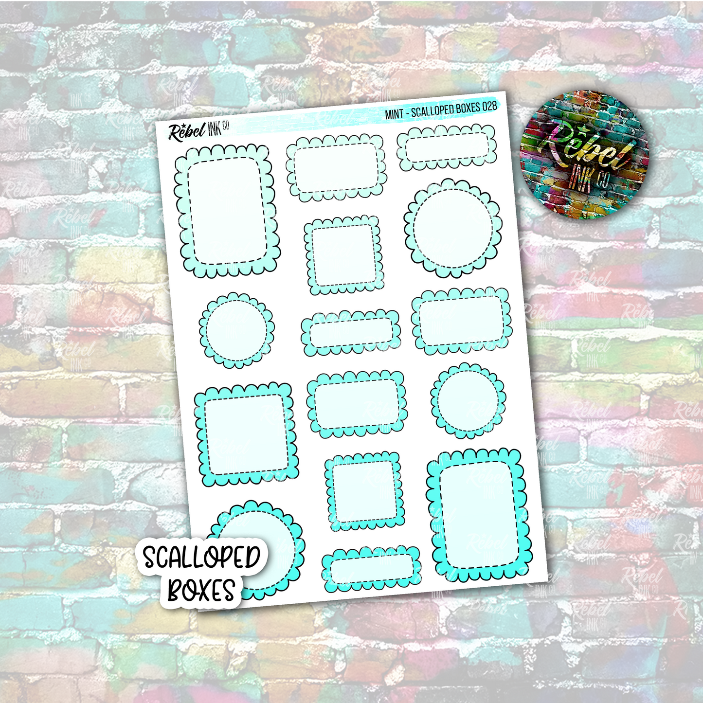 Mint - Scalloped Boxes Multi