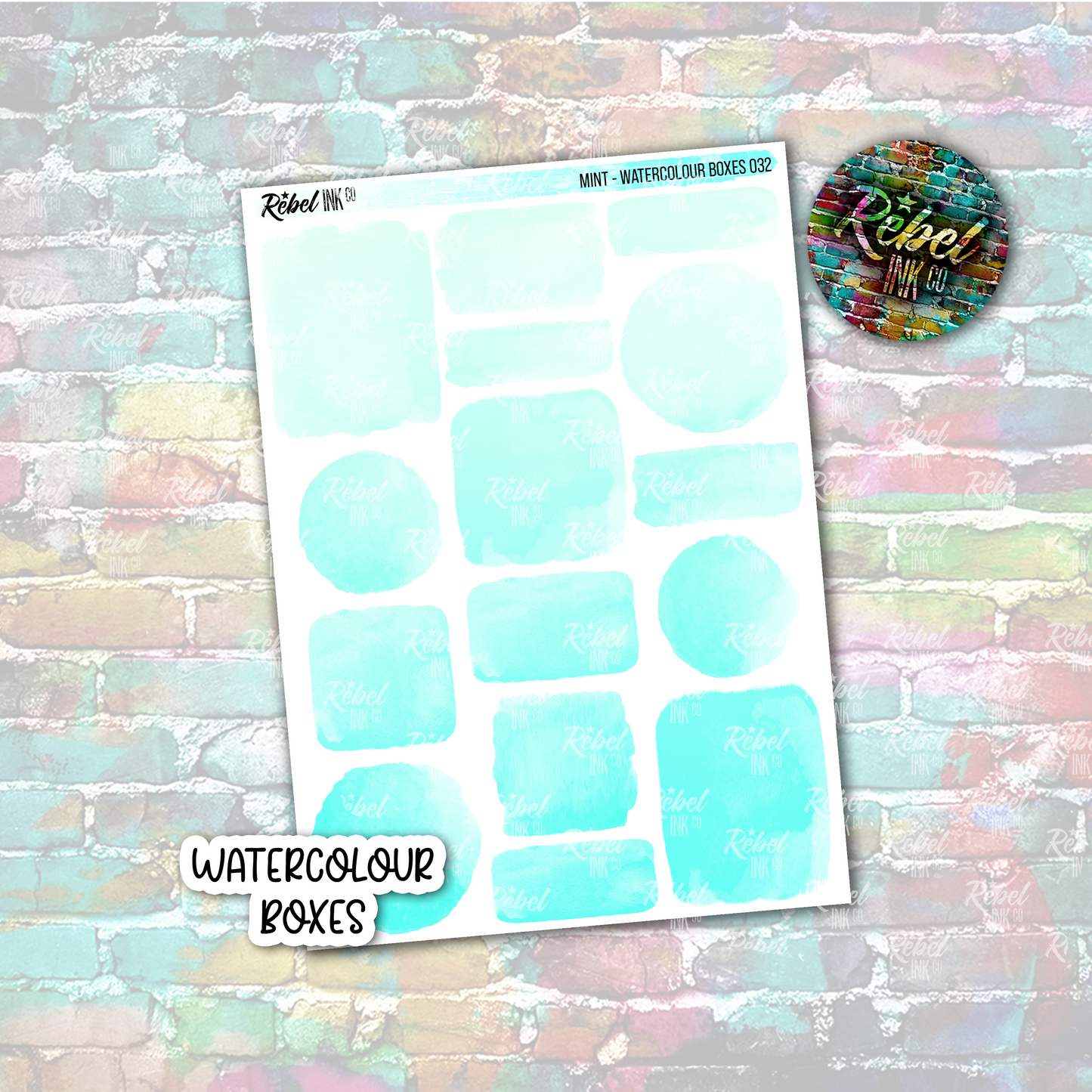 Mint - Watercolour Boxes Multi