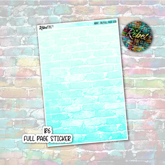 Mint - B6 Full Page Sticker