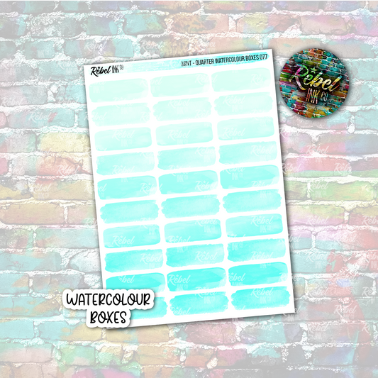 Mint - Watercolour Quarter Boxes