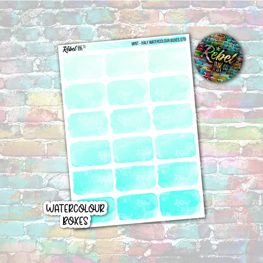 Mint - Watercolour Half Boxes