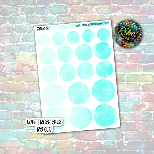Mint - Watercolour Circle Boxes
