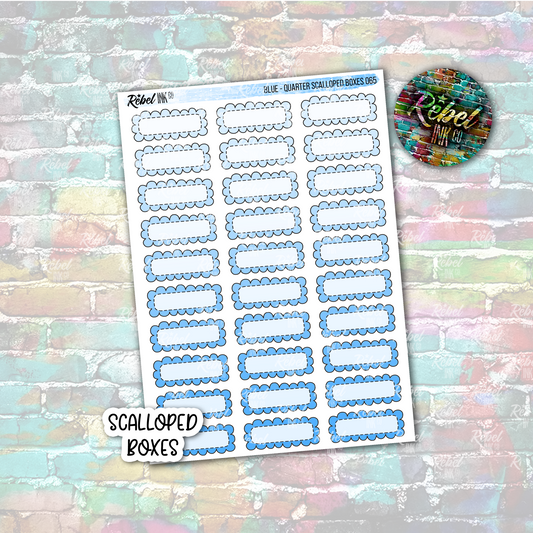 Blue - Scalloped Quarter Boxes