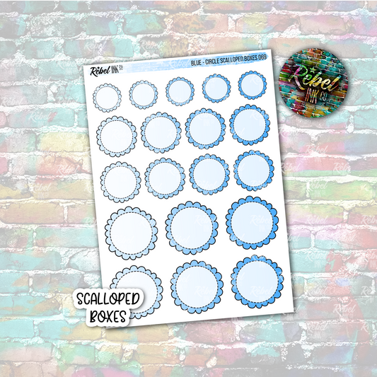 Blue - Scalloped Circle Boxes