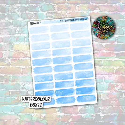Blue - Watercolour Quarter Boxes