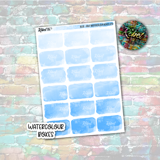 Blue - Watercolour Half Boxes