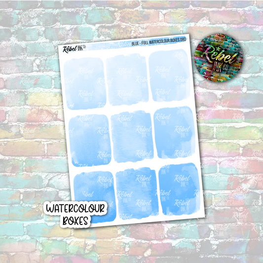 Blue - Watercolour Full Boxes