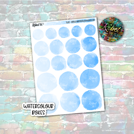 Blue - Watercolour Circle Boxes