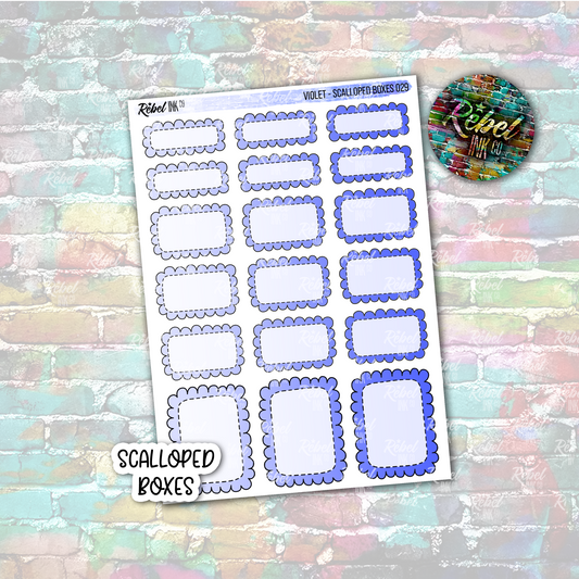 Violet - Scalloped Boxes Standard Vertical