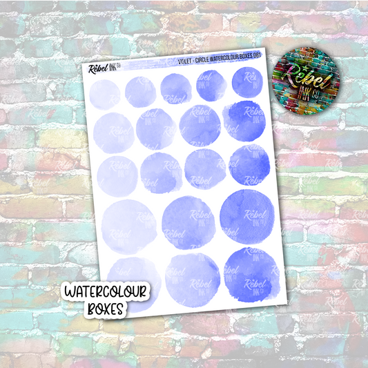 Violet - Watercolour Circle Boxes