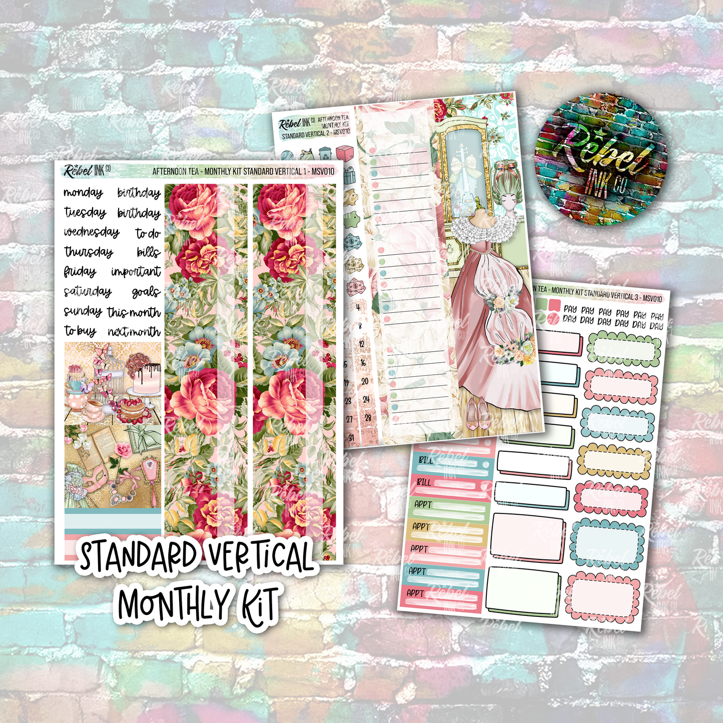Afternoon Tea - Standard Vertical Monthly Kit