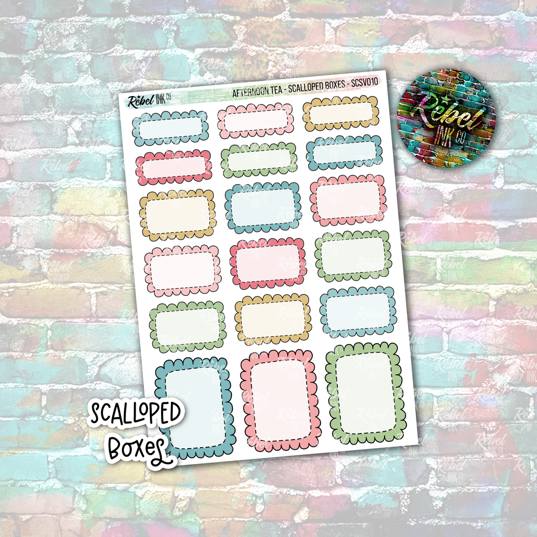 Afternoon Tea - Scalloped Boxes Standard Vertical – rebelinkco
