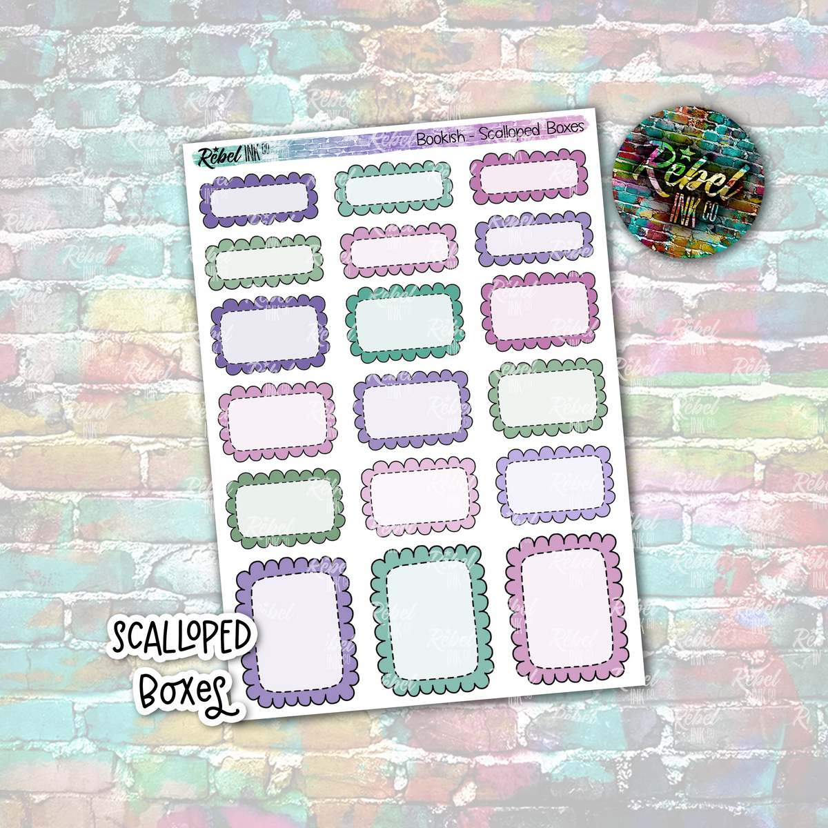 Bookish - Scalloped Boxes Standard Vertical – rebelinkco