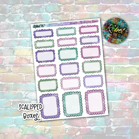 Bookish - Scalloped  Boxes Standard Vertical