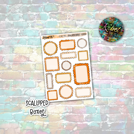 I Love Fall - Scalloped Boxes Small