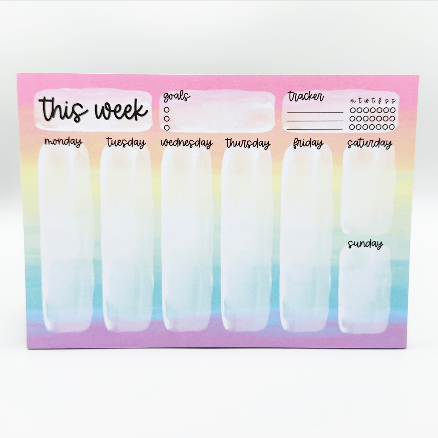 A5 Rainbow Ombre 'This Week' Notepad