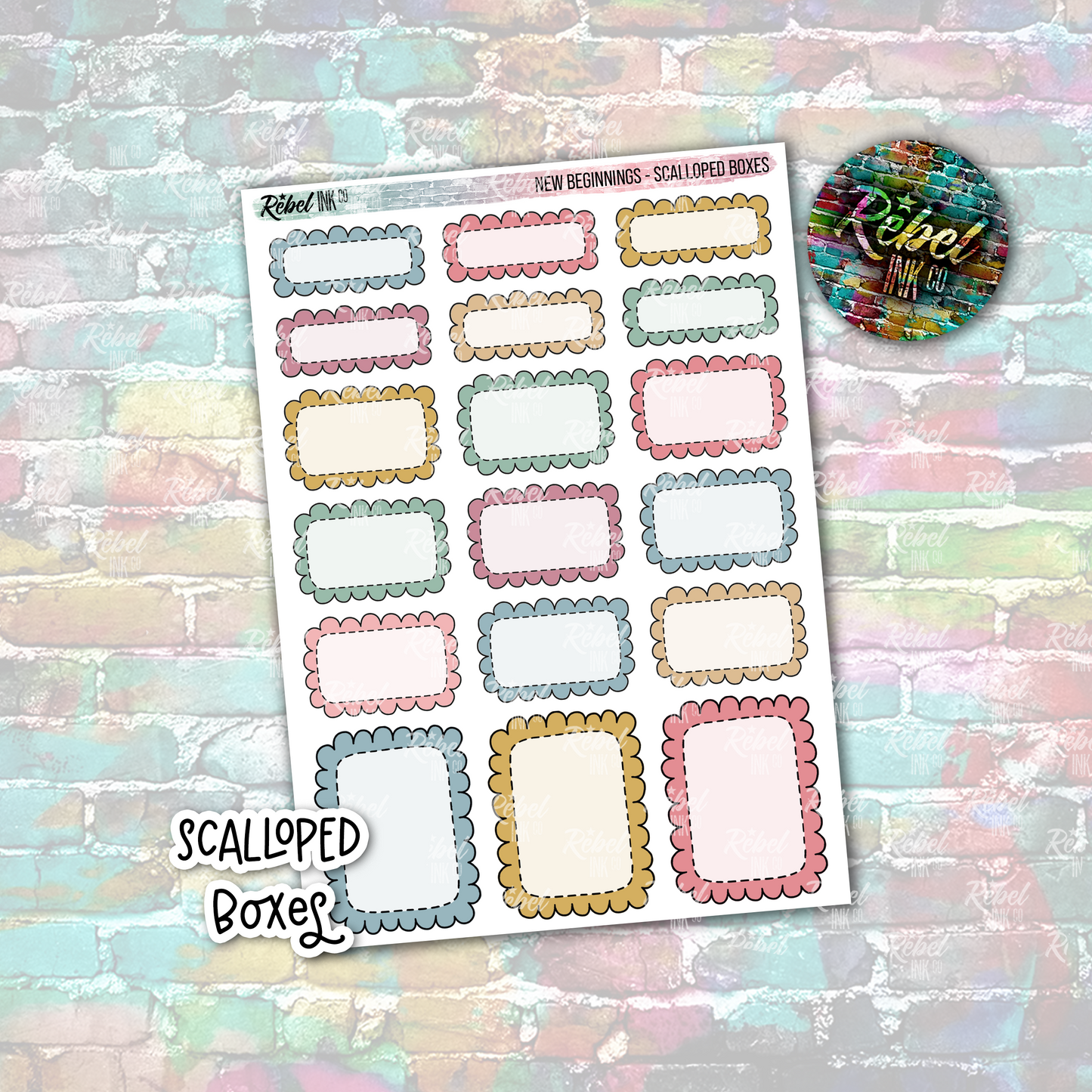 New Beginnings - Scalloped Boxes Standard Vertical