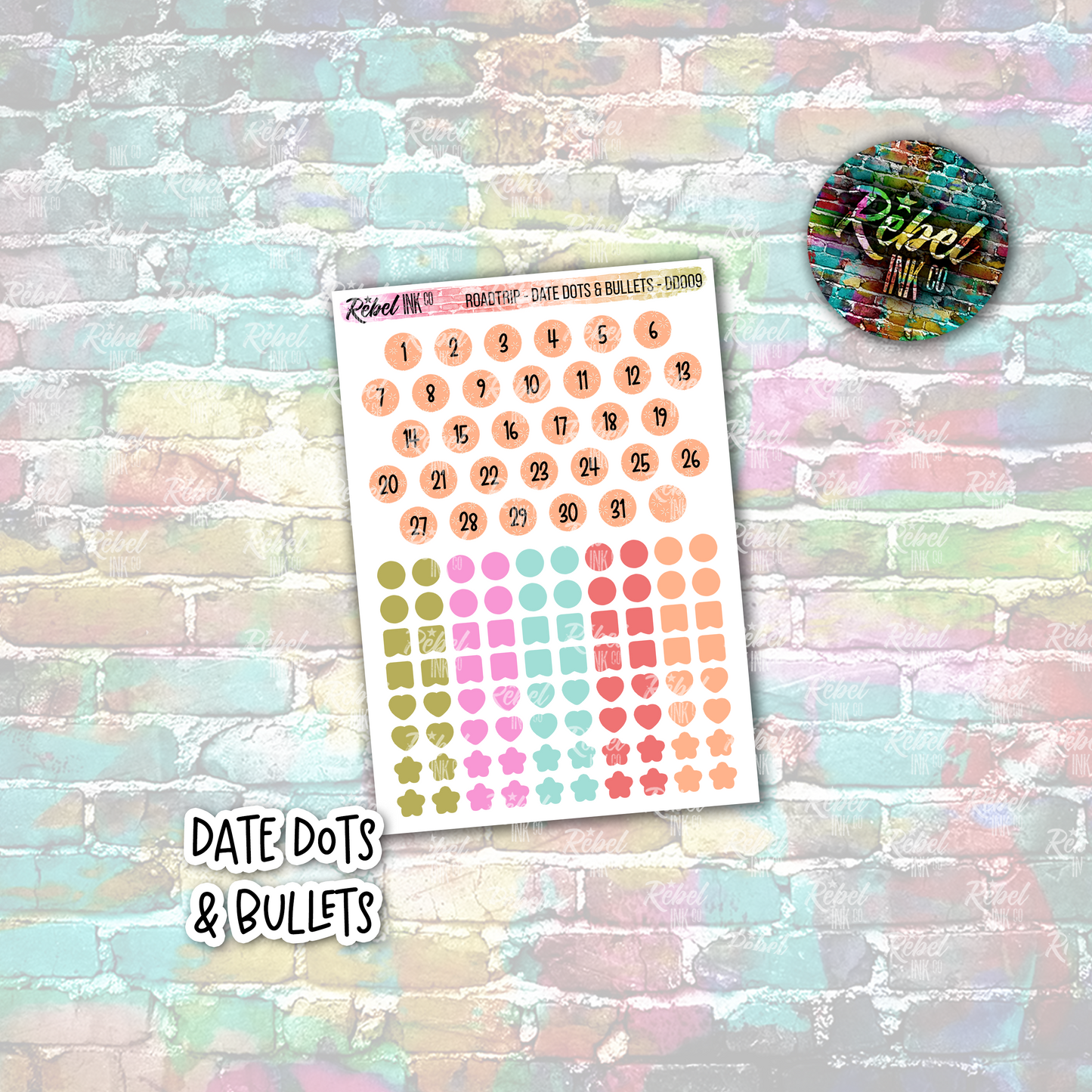 Roadtrip - Date Dots & Bullets