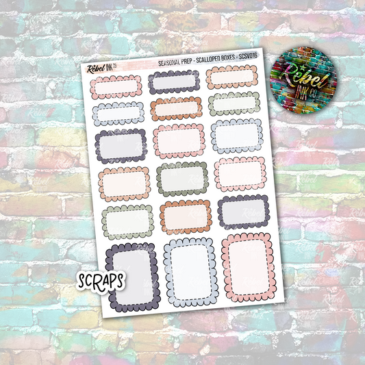 Seasonal Prep - Scalloped  Boxes Standard Vertical