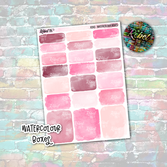 XOXO - Watercolour Boxes Standard Vertical
