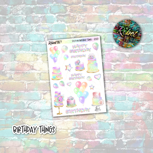 Iridescent Birthday Balloon Stickers