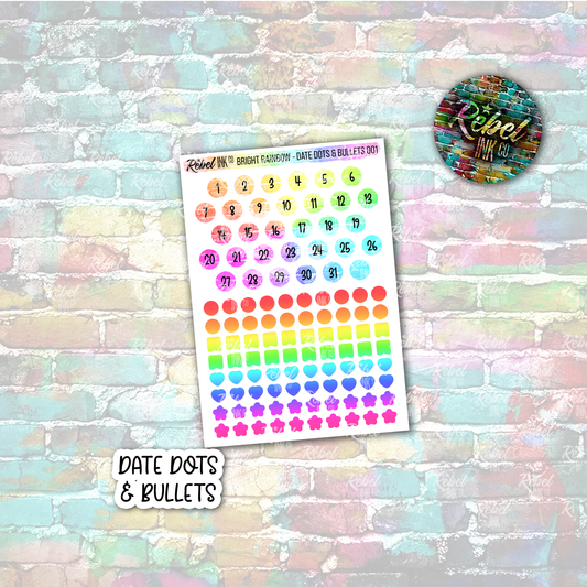 Bright Rainbow - Date Dots & Bullets