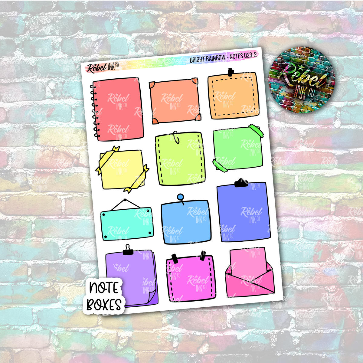 Other Notes Box Bright Rainbow Mixed - Note Boxes – rebelinkco