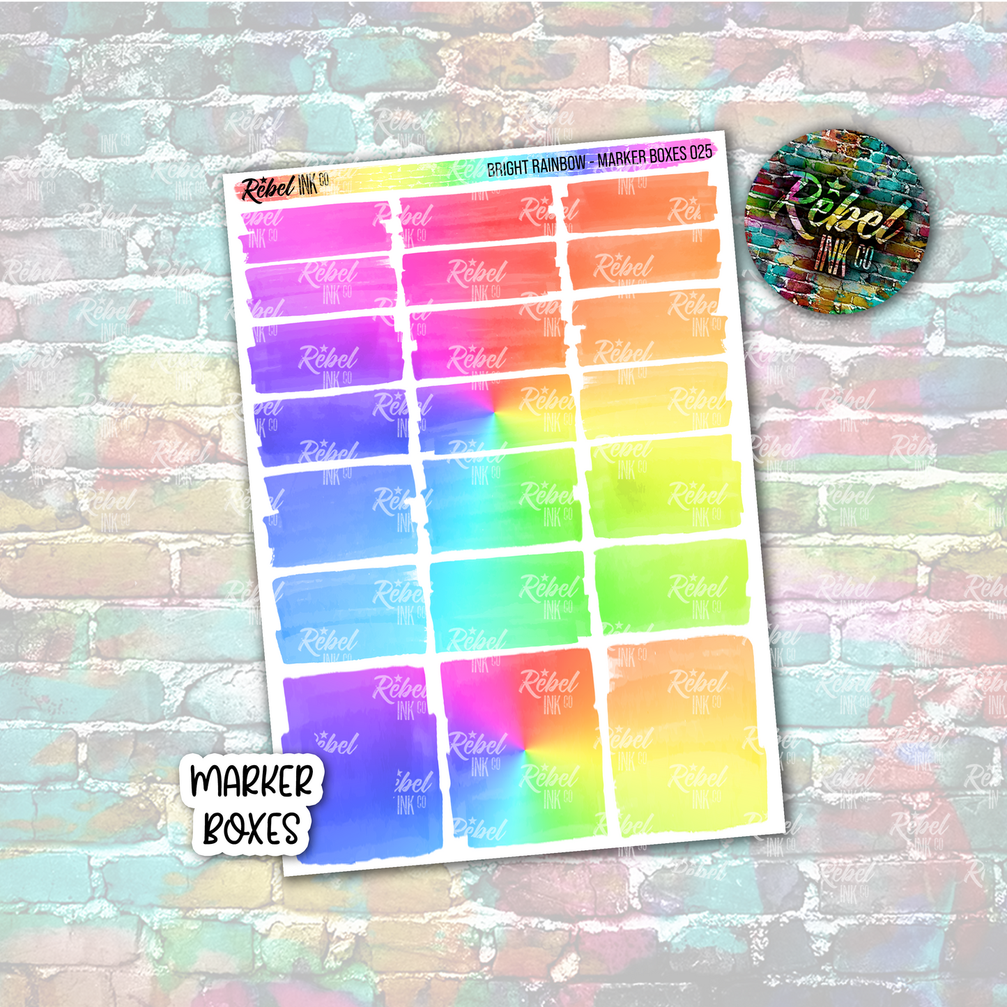 Bright Rainbow - Marker Boxes Standard Vertical