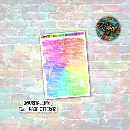Bright Rainbow - Journalling Full Page Sticker