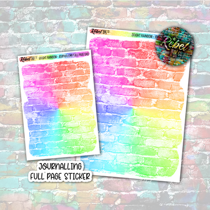 Bright Rainbow - Journalling Full Page Sticker
