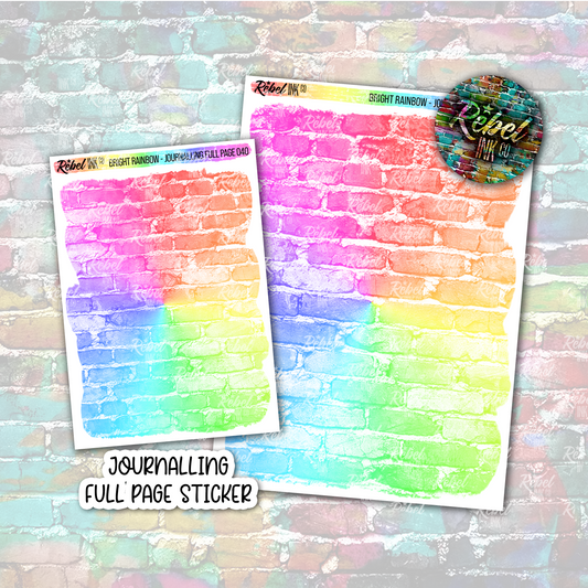 Bright Rainbow - Journalling Full Page Sticker
