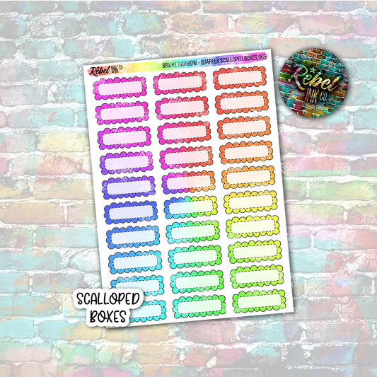 Bright Rainbow - Scalloped Quarter Boxes
