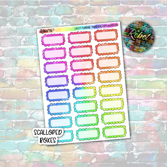 Bright Rainbow - Scalloped Third Boxes