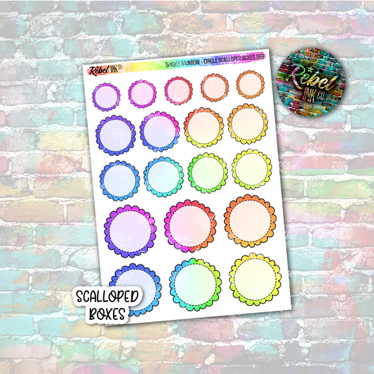 Bright Rainbow - Scalloped Circle Boxes