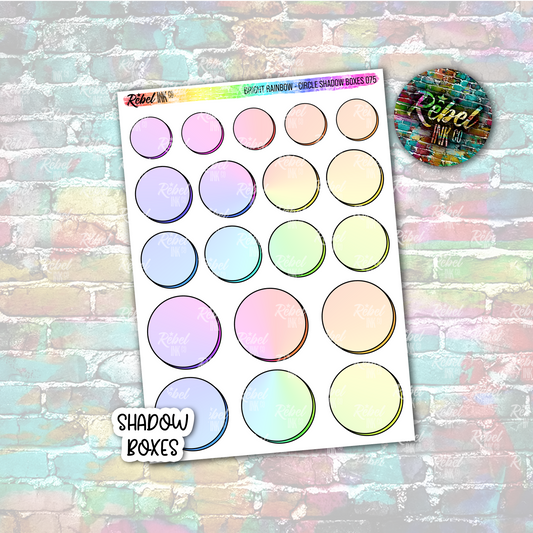 Bright Rainbow - Shadow Circle Boxes
