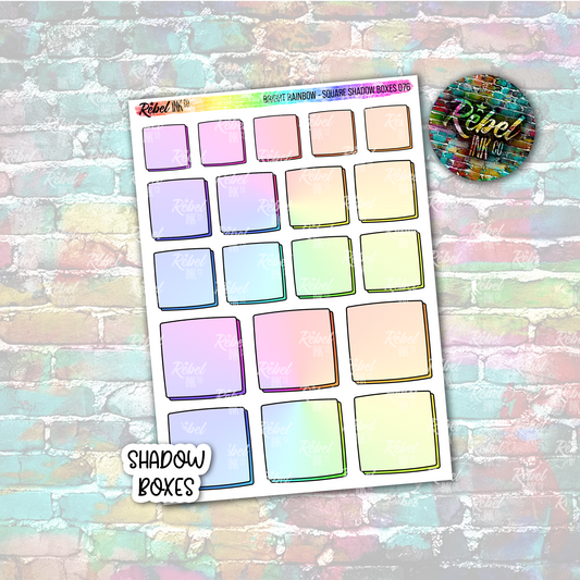 Bright Rainbow - Shadow Square Boxes