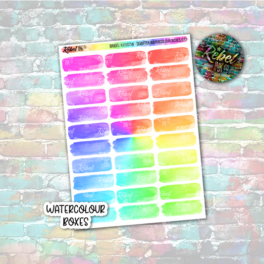 Bright Rainbow - Watercolour Quarter Boxes