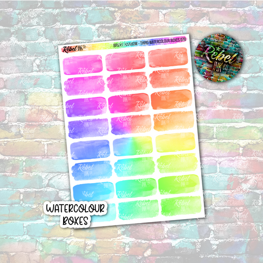 Bright Rainbow - Watercolour Third Boxes
