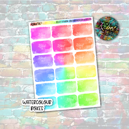 Bright Rainbow - Watercolour Half Boxes