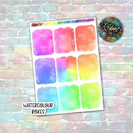 Bright Rainbow - Watercolour Full Boxes