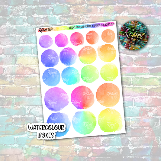 Bright Rainbow - Watercolour Circle Boxes