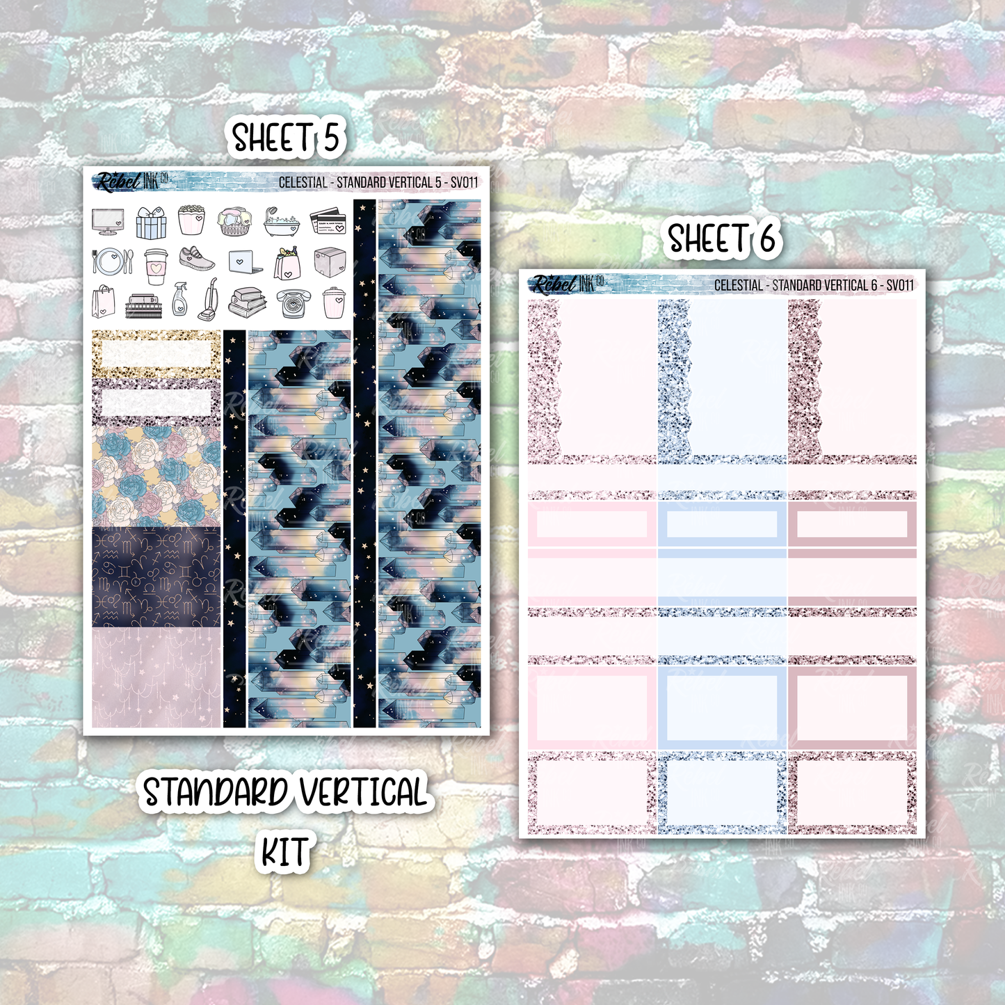 Celestial - Standard Vertical Planner Sticker Kit