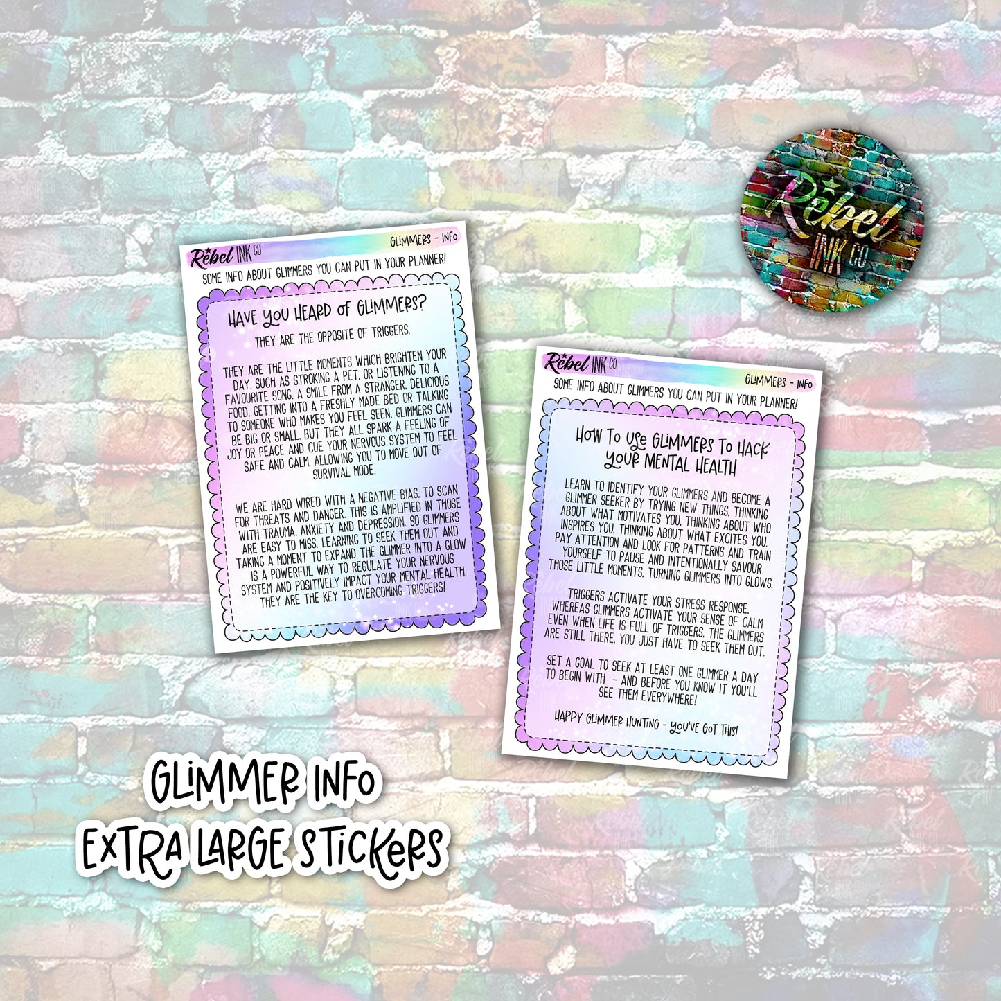 Glimmer Info - Self Care Stickers